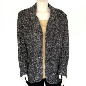 NWOT St John Blazer / Black w Silver Metallic